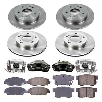 Callahan Brake Parts® - Plain Front and Rear Brake Kit with Calipers