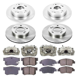 Callahan Brake Parts® - Plain Front and Rear Brake Kit with Calipers