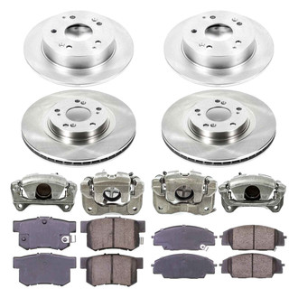 Callahan Brake Parts® - Plain Front and Rear Brake Kit with Calipers