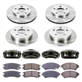 Callahan Brake Parts® - Plain Front and Rear Brake Kit with Calipers