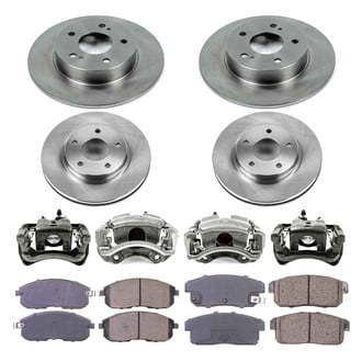 Callahan Brake Parts® - Plain Front and Rear Brake Kit with Calipers