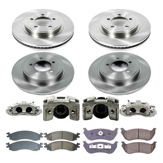 Callahan Brake Parts® - Plain Front and Rear Brake Kit with Calipers