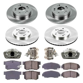 Callahan Brake Parts® - Plain Front and Rear Brake Kit with Calipers