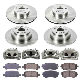 Callahan Brake Parts® - Plain Front and Rear Brake Kit with Calipers