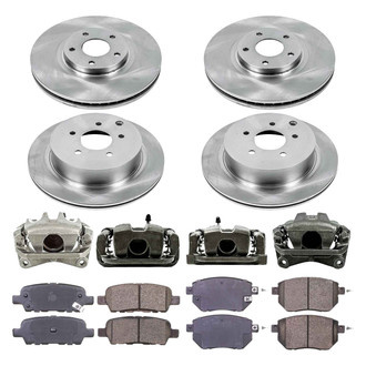 Callahan Brake Parts® - Plain Front and Rear Brake Kit with Calipers