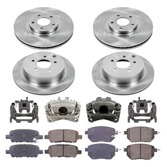 Callahan Brake Parts® - Plain Front and Rear Brake Kit with Calipers