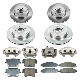 Callahan Brake Parts® - Plain Front and Rear Brake Kit with Calipers