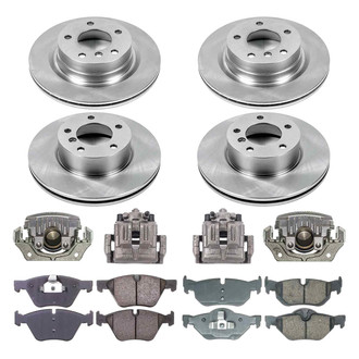 Callahan Brake Parts® - Plain Front and Rear Brake Kit with Calipers