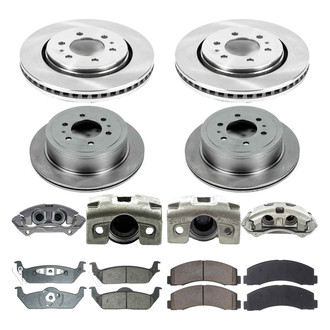 Callahan Brake Parts® - Plain Front and Rear Brake Kit with Calipers