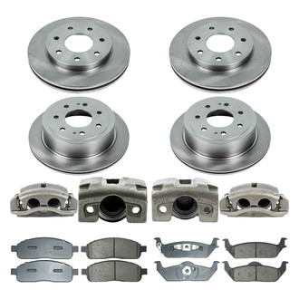 Callahan Brake Parts® - Plain Front and Rear Brake Kit with Calipers