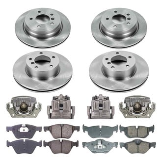 Callahan Brake Parts® - Plain Front and Rear Brake Kit with Calipers