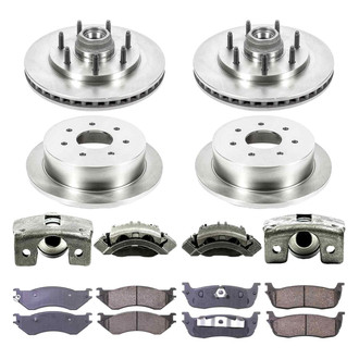 Callahan Brake Parts® - Plain Front and Rear Brake Kit with Calipers