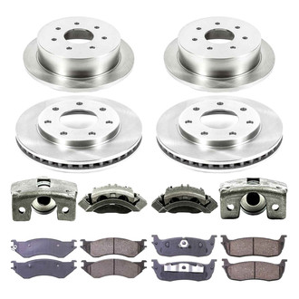 Callahan Brake Parts® - Plain Front and Rear Brake Kit with Calipers