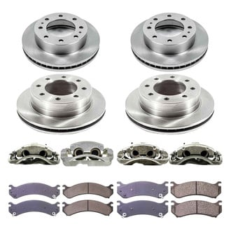 Callahan Brake Parts® - Plain Front and Rear Brake Kit with Calipers