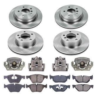 Callahan Brake Parts® - Plain Front and Rear Brake Kit with Calipers