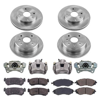 Callahan Brake Parts® - Plain Front and Rear Brake Kit with Calipers