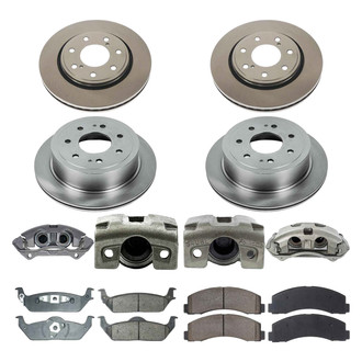 Callahan Brake Parts® - Plain Front and Rear Brake Kit with Calipers