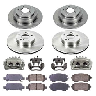 Callahan Brake Parts® - Plain Front and Rear Brake Kit with Calipers