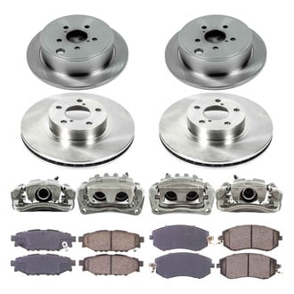 Callahan Brake Parts® - Plain Front and Rear Brake Kit with Calipers