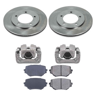 Callahan Brake Parts® - Plain Front Brake Kit with Calipers