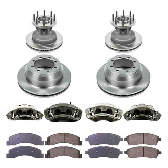 Callahan Brake Parts® - Plain Front and Rear Brake Kit with Calipers