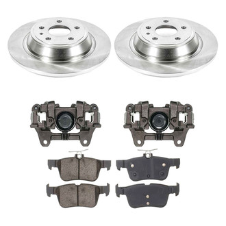 Callahan Brake Parts® - Plain Rear Brake Kit with Calipers