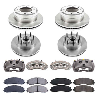 Callahan Brake Parts® - Plain Front and Rear Brake Kit with Calipers