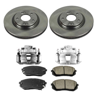 Callahan Brake Parts® - Plain Front Brake Kit with Calipers