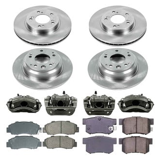 Callahan Brake Parts® - Plain Front and Rear Brake Kit with Calipers
