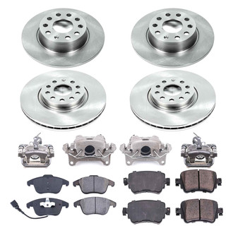 Callahan Brake Parts® - Plain Front and Rear Brake Kit with Calipers
