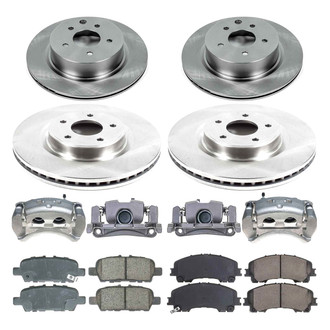 Callahan Brake Parts® - Plain Front and Rear Brake Kit with Calipers