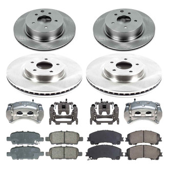 Callahan Brake Parts® - Plain Front and Rear Brake Kit with Calipers