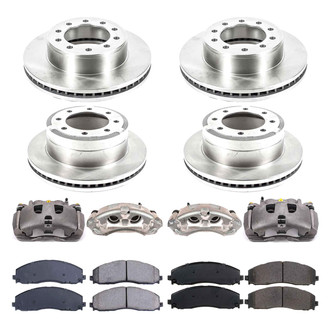 Callahan Brake Parts® - Plain Front and Rear Brake Kit with Calipers