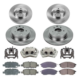 Callahan Brake Parts® - Plain Front and Rear Brake Kit with Calipers