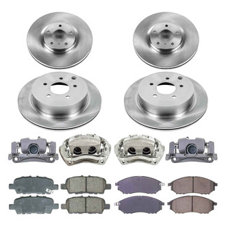 Callahan Brake Parts® - Plain Front and Rear Brake Kit with Calipers
