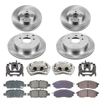 Callahan Brake Parts® - Plain Front and Rear Brake Kit with Calipers