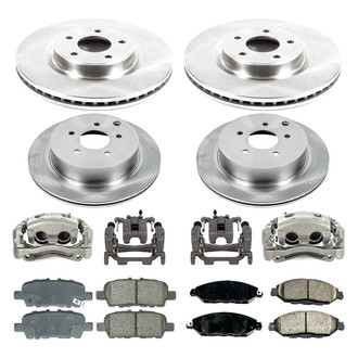 Callahan Brake Parts® - Plain Front and Rear Brake Kit with Calipers