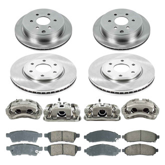 Callahan Brake Parts® - Plain Front and Rear Brake Kit with Calipers