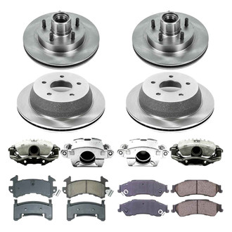 Callahan Brake Parts® - Plain Front and Rear Brake Kit with Calipers