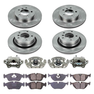 Callahan Brake Parts® - Plain Front and Rear Brake Kit with Calipers