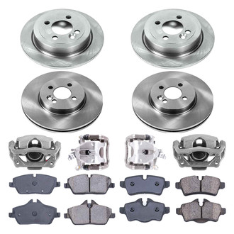 Callahan Brake Parts® - Plain Front and Rear Brake Kit with Calipers