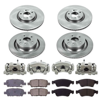 Callahan Brake Parts® - Plain Front and Rear Brake Kit with Calipers