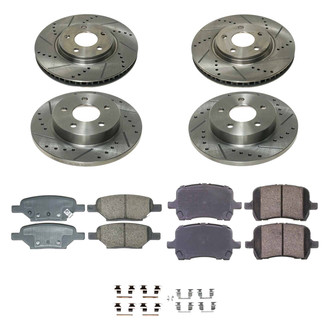 Callahan Brake Parts® - Drilled and Slotted Front and Rear Brake Kit
