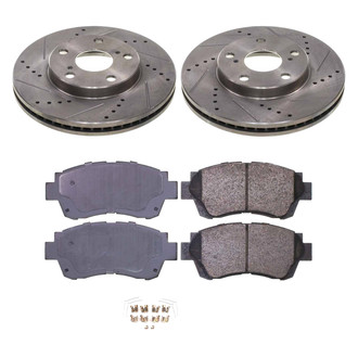 Callahan Brake Parts® - Drilled and Slotted Front Brake Kit