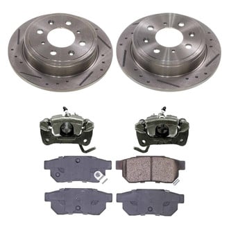 Callahan Brake Parts® - Drilled and Slotted Rear Brake Kit with Calipers