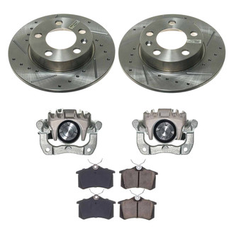 Callahan Brake Parts® - Drilled and Slotted Rear Brake Kit with Calipers