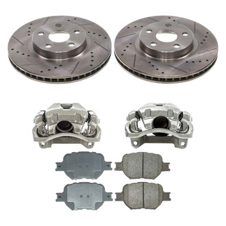 Callahan Brake Parts® - Drilled and Slotted Front Brake Kit with Calipers