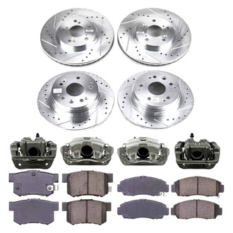 Callahan Brake Parts® - Drilled & Slotted Brake Kit with Calipers