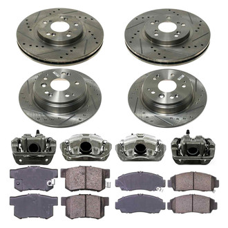 Callahan Brake Parts® - Drilled and Slotted Brake Kit with Calipers