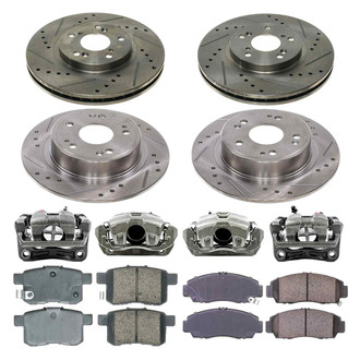Callahan Brake Parts® - Drilled and Slotted Brake Kit with Calipers